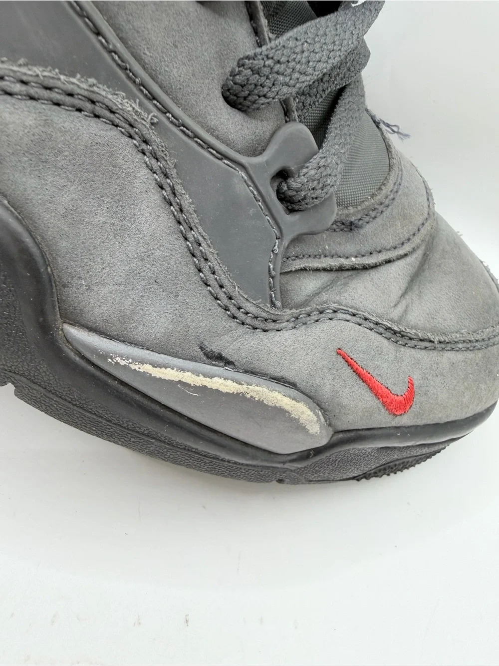 Jordan Kids Gray Sneakers with Red Swoosh